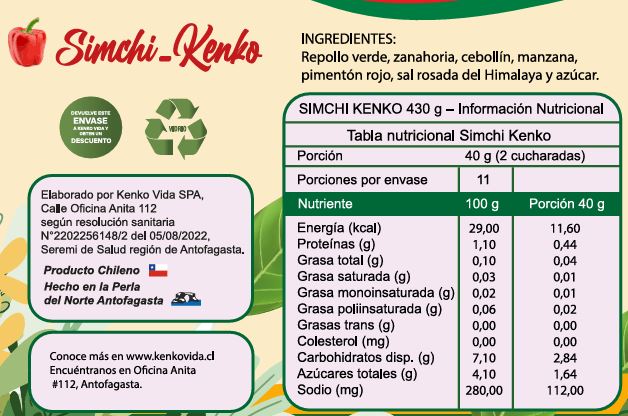 INFORMACION NUTRICIONAL SIMCHI